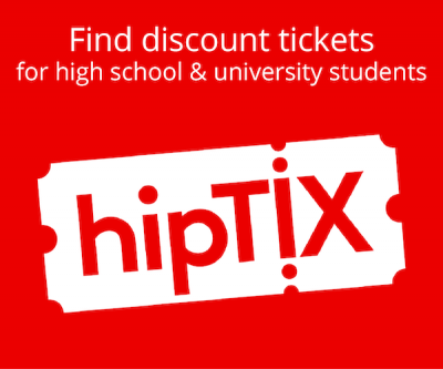 Find discount tickets for high school and university students with hipTIX